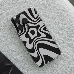 قاب گوشی سفید و مشکی پیچان