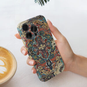 پیش نمایش طرح بر روی قاب فرش ایرانی رنگی